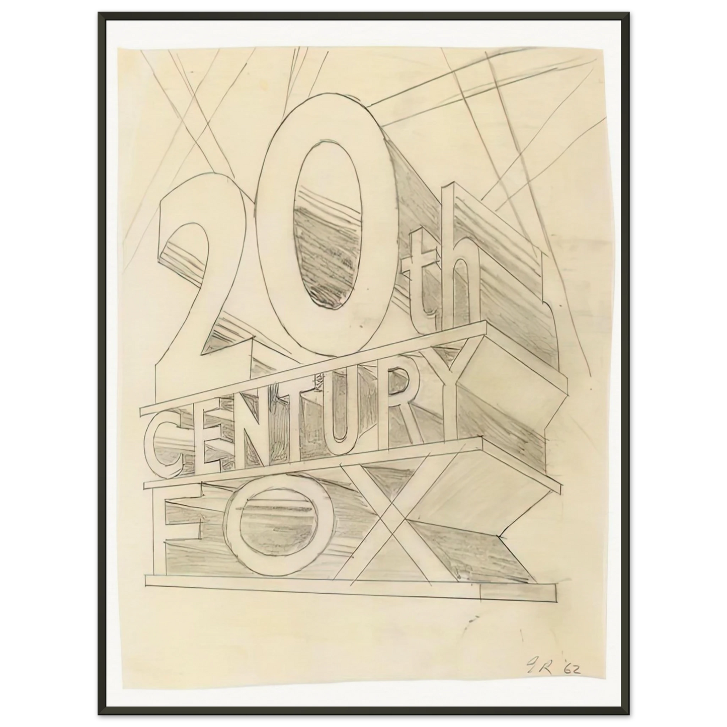 Edward Ruscha TRADEMARK STUDY 3 1962 Framed Art Print - Aluminum Frame - 40x50 cm / 16x20 inches