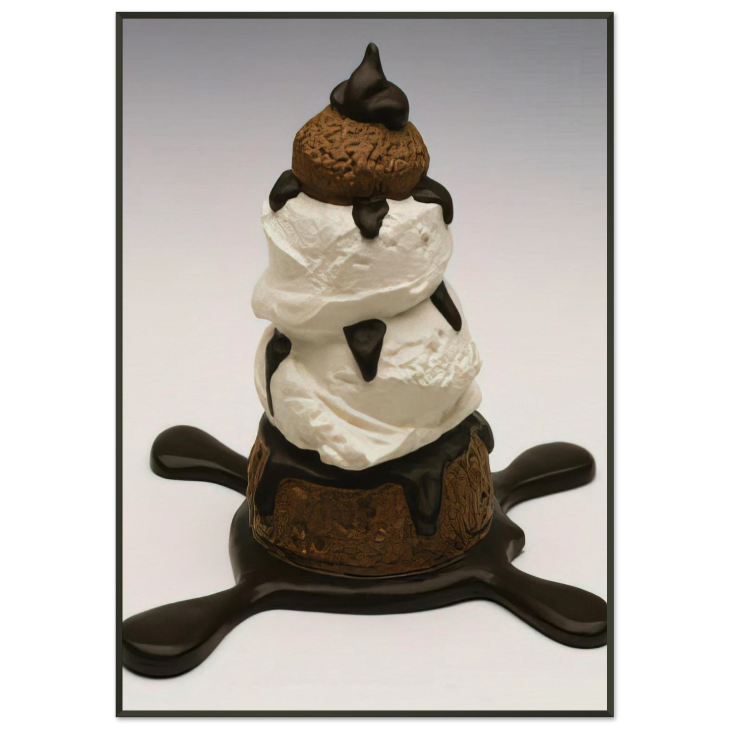 Claes Oldenburg PROFITEROLE 1990 Framed Art Print - Aluminum Frame - 21x29.7 cm / 8x12"