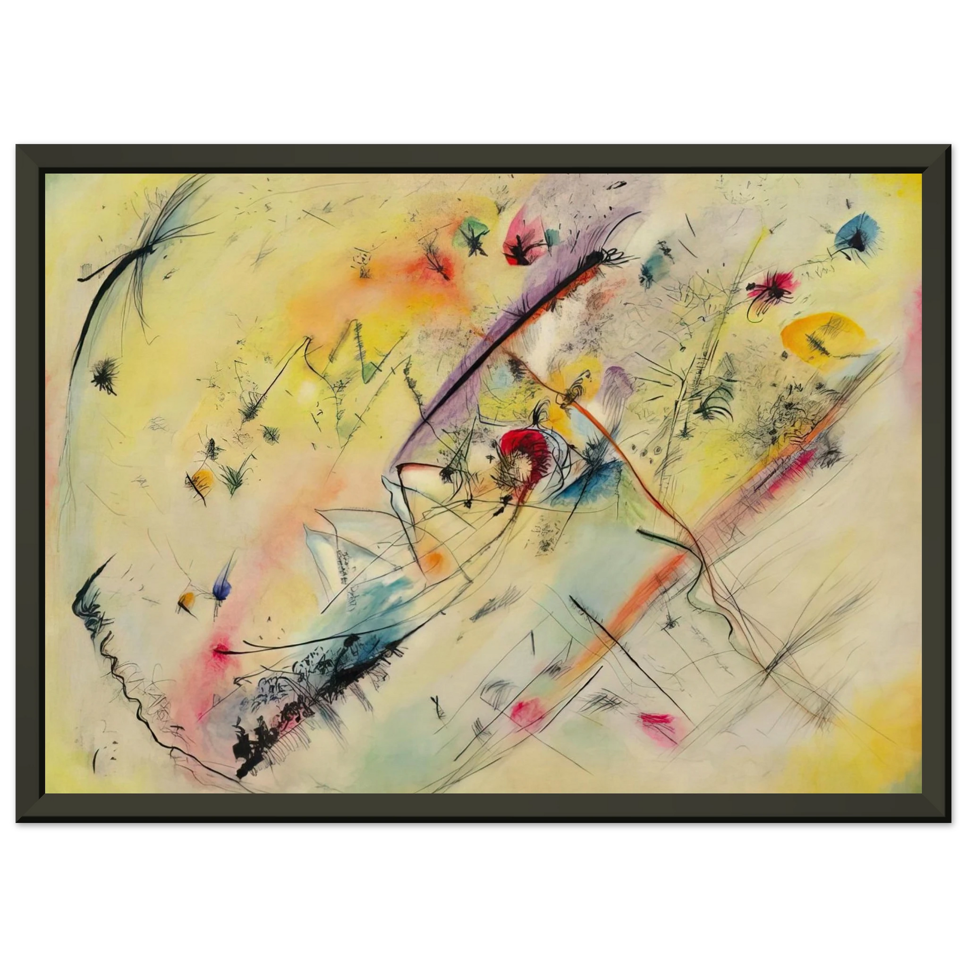 Wassily Kandinsky  BRIGHT PICTURE 1913 Framed Art Print  - Aluminum Frame - 40x50 cm / 16x20 inches