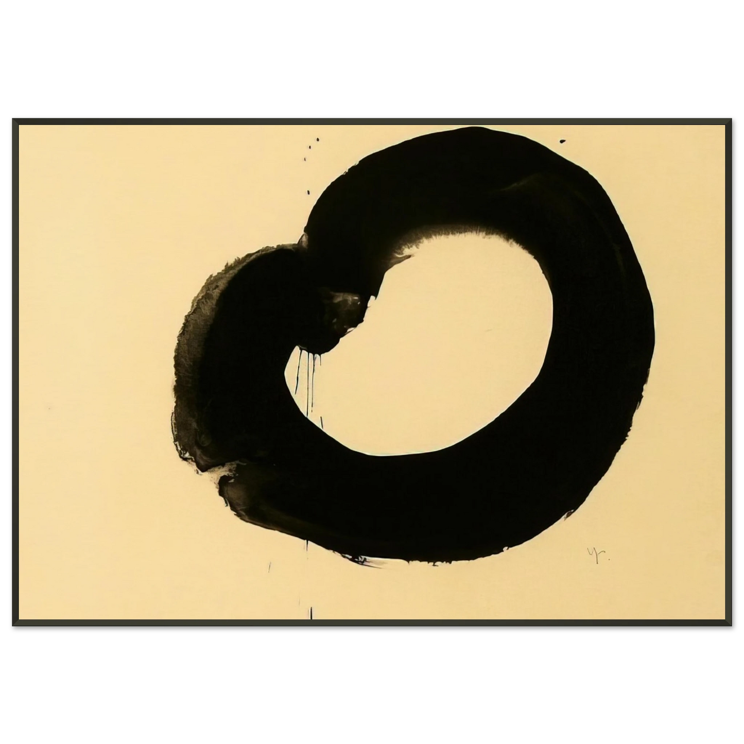 Jiro Yoshihara Untitled Art Informel Zen Framed Art Print - Aluminum Frame - 21x29.7 cm / 8x12"