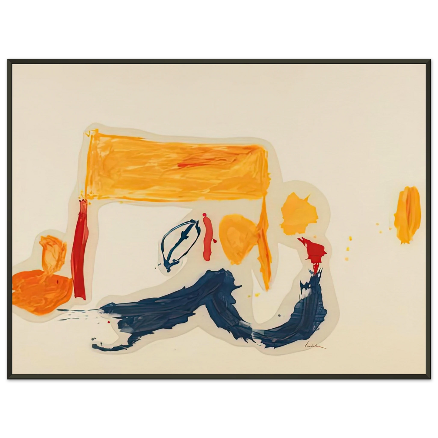 Helen Frankenthaler Yellow Games 1962 Framed Art Print - Aluminum Frame - 40x50 cm / 16x20 inches