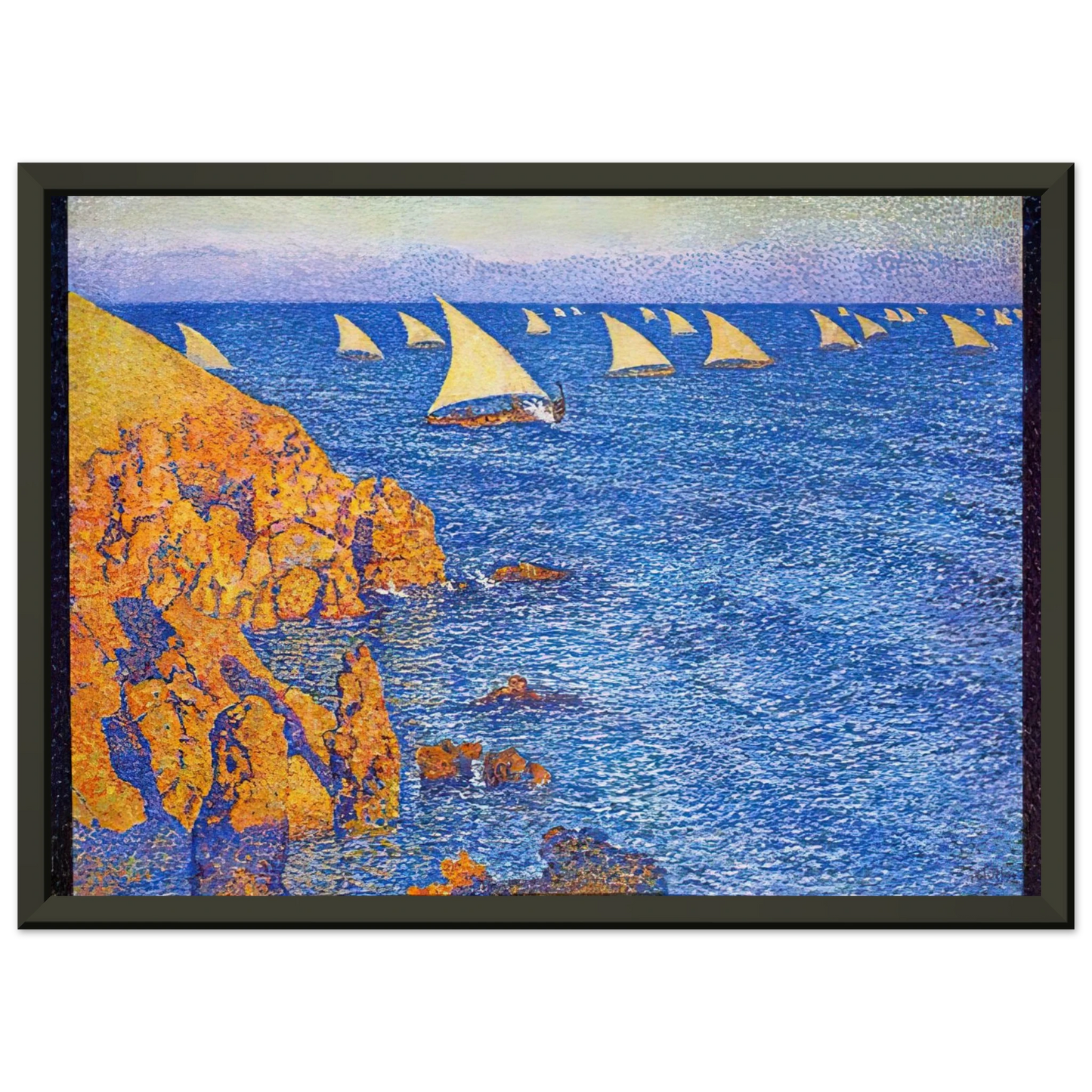 Theo van Rysselberghe THE REGATA 1892 Framed Art Print - Aluminum Frame - 40x50 cm / 16x20 inches