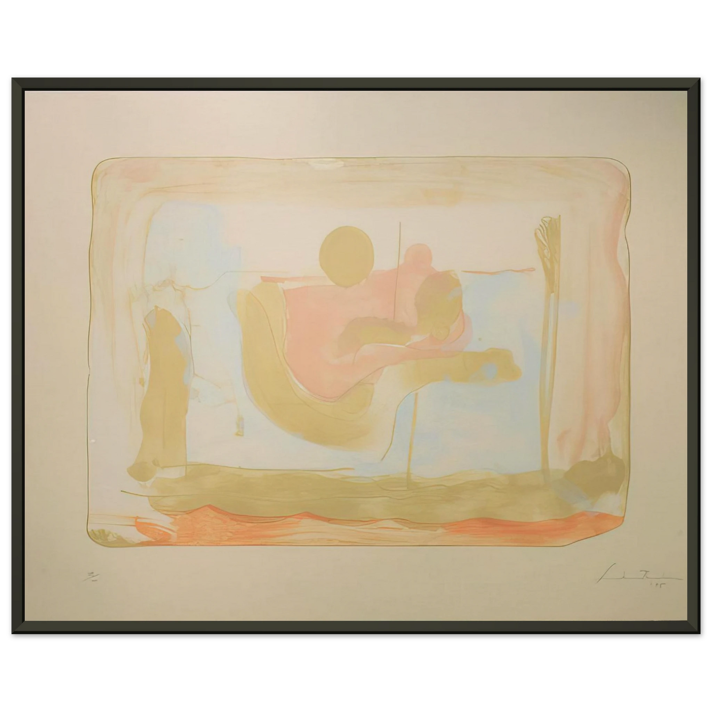 Helen Frankenthaler  Reflections I  1995 Framed Art Print  - Aluminum Frame - 40x50 cm / 16x20 inches