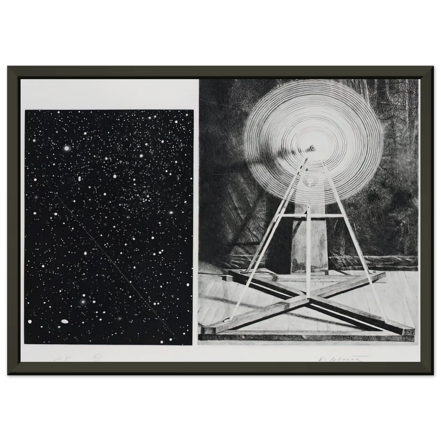 Vija Celmins CONCENTRIC BEARINGS A 1984 Framed Art Print - Aluminum Frame - 60x80 cm / 24x32 inches
