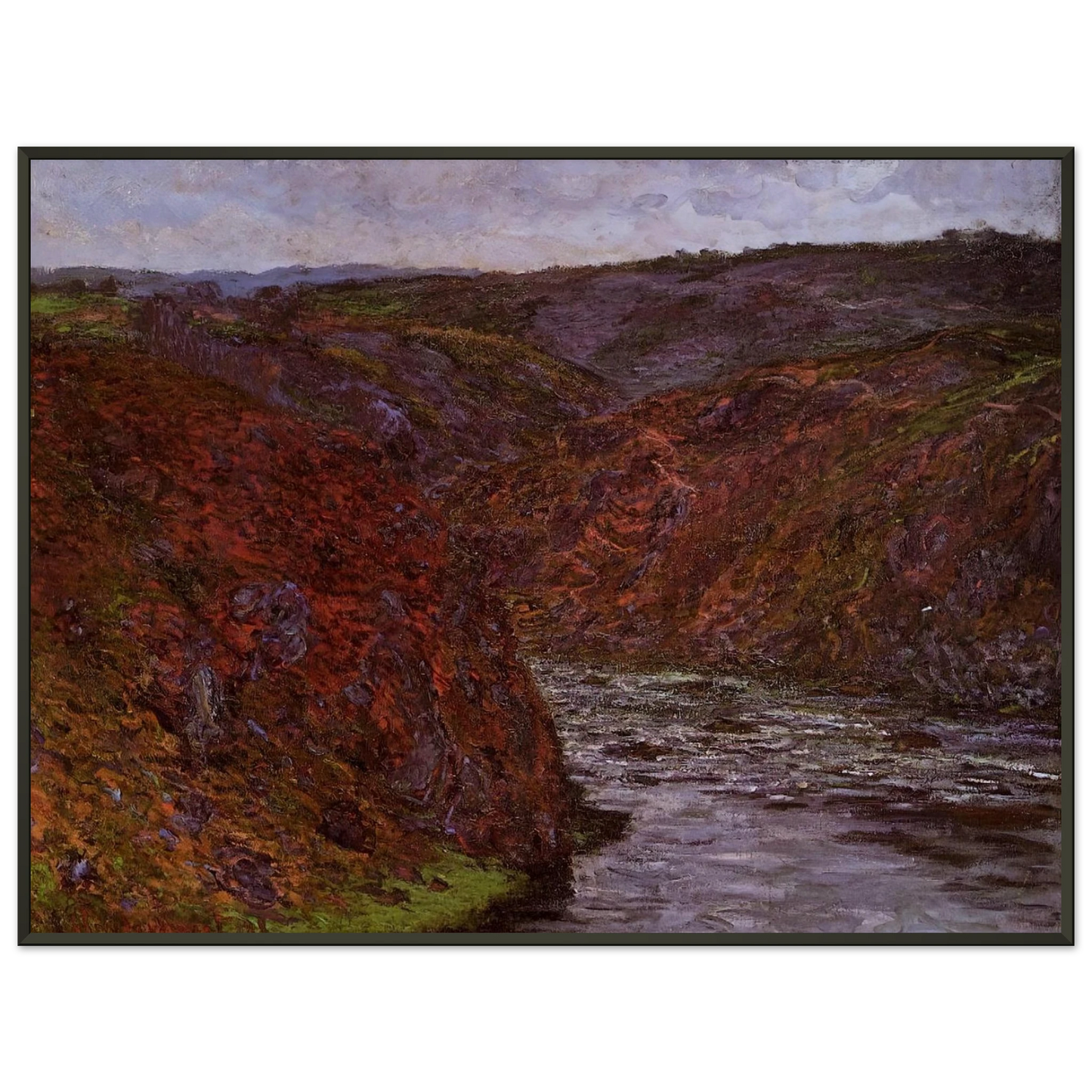claude monet Valley of the Creuse Grey Sky Framed Art Print - Aluminum Frame - 60x80 cm / 24x32 inches