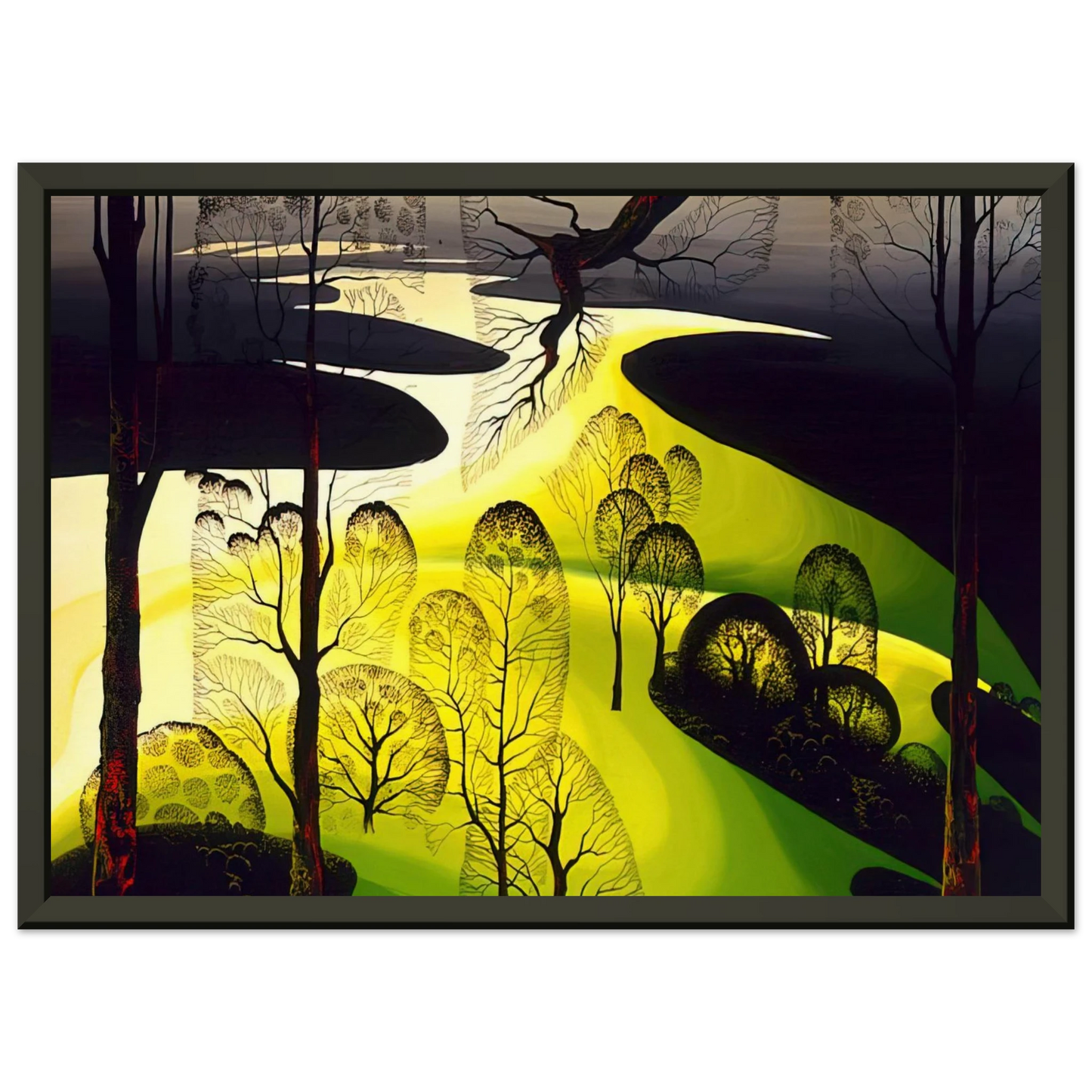 Eyvind Earle  Early Spring Framed Art Print  - Aluminum Frame - 70x100 cm / 28x40 inches