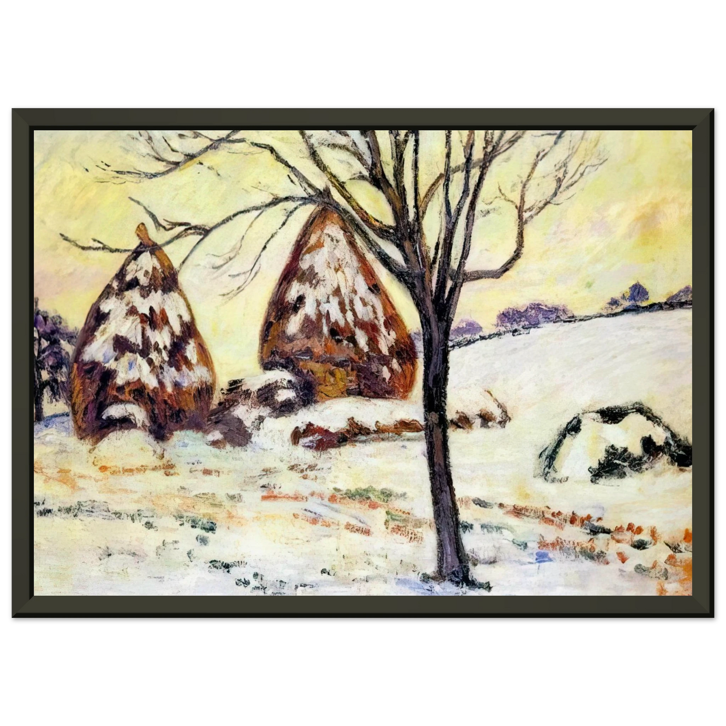 Armand Guillaumin Effts de neige a Palaiseau 1883 Framed Art Print - Aluminum Frame - 60x80 cm / 24x32 inches