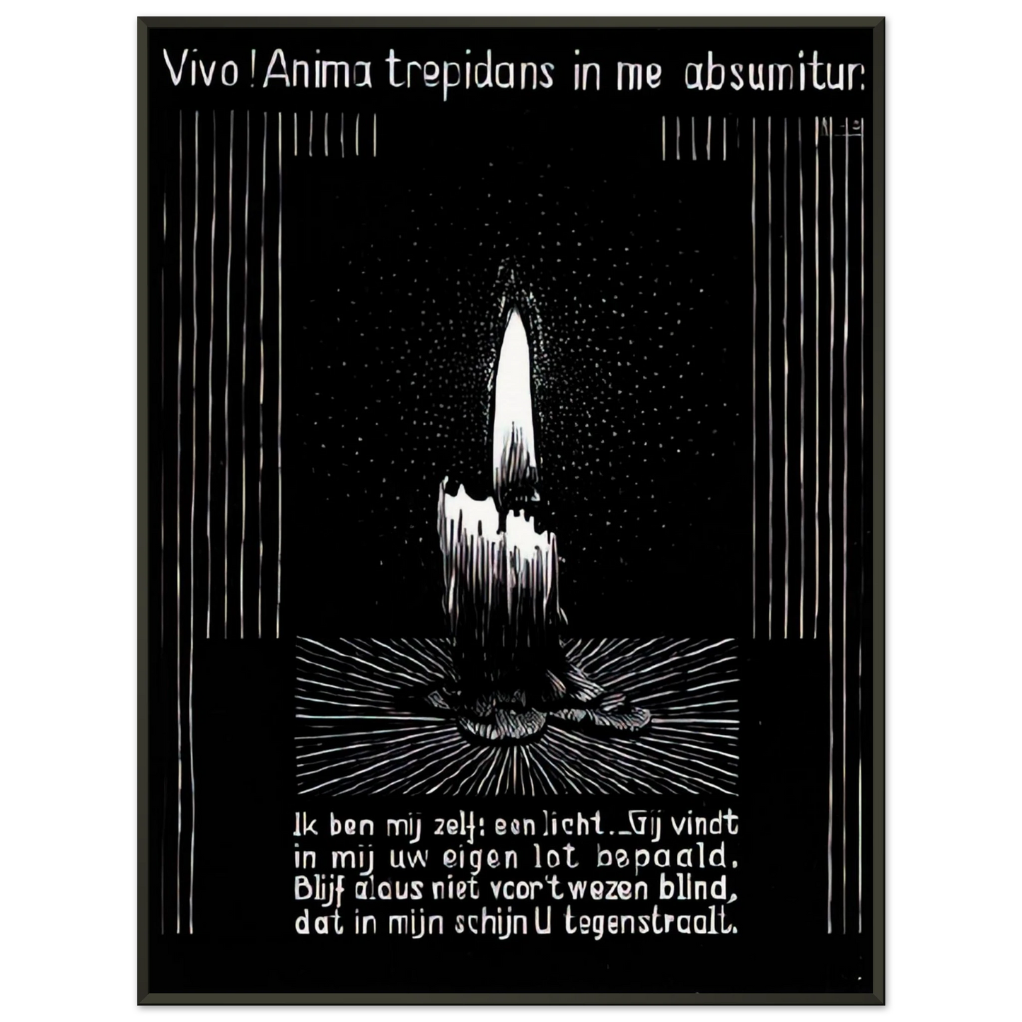 MC Escher  EMBLEMATA CANDLE FLAME Framed Art Print  - Aluminum Frame - 40x50 cm / 16x20 inches
