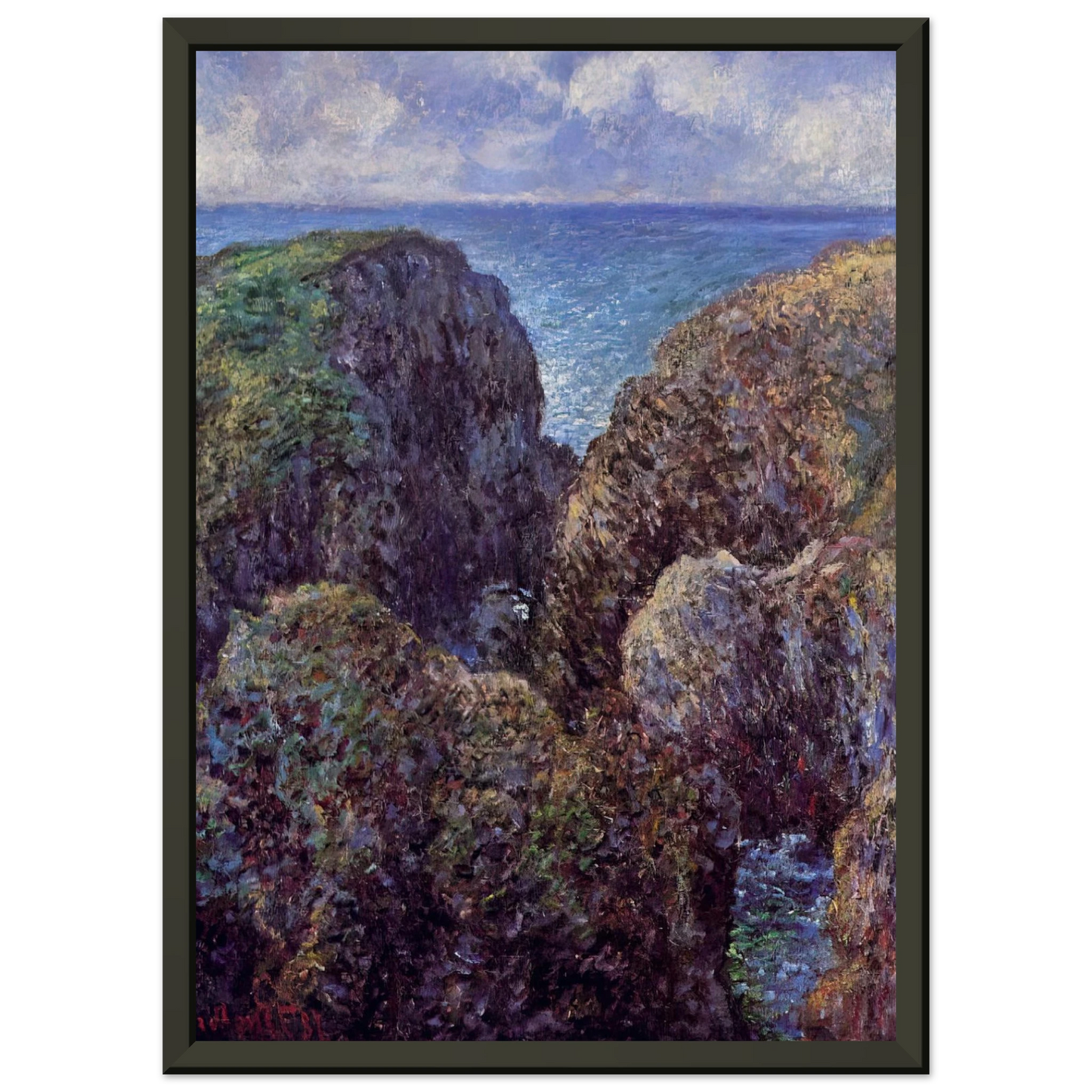 claude monet  Group of Rocks at PortGoulphar Framed Art Print  - Aluminum Frame - 70x100 cm / 28x40 inches