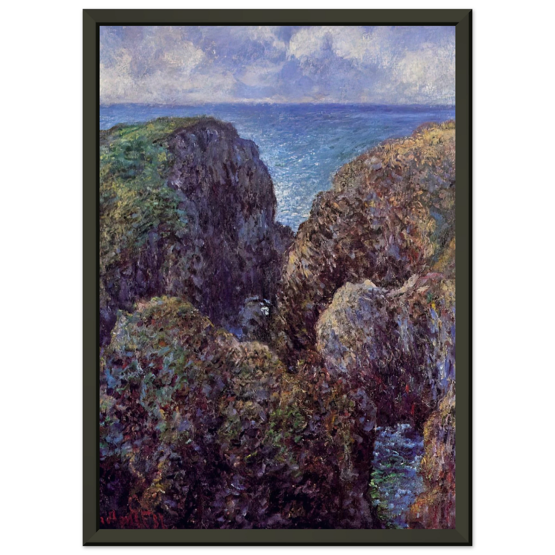 claude monet  Group of Rocks at PortGoulphar Framed Art Print  - Aluminum Frame - 70x100 cm / 28x40 inches