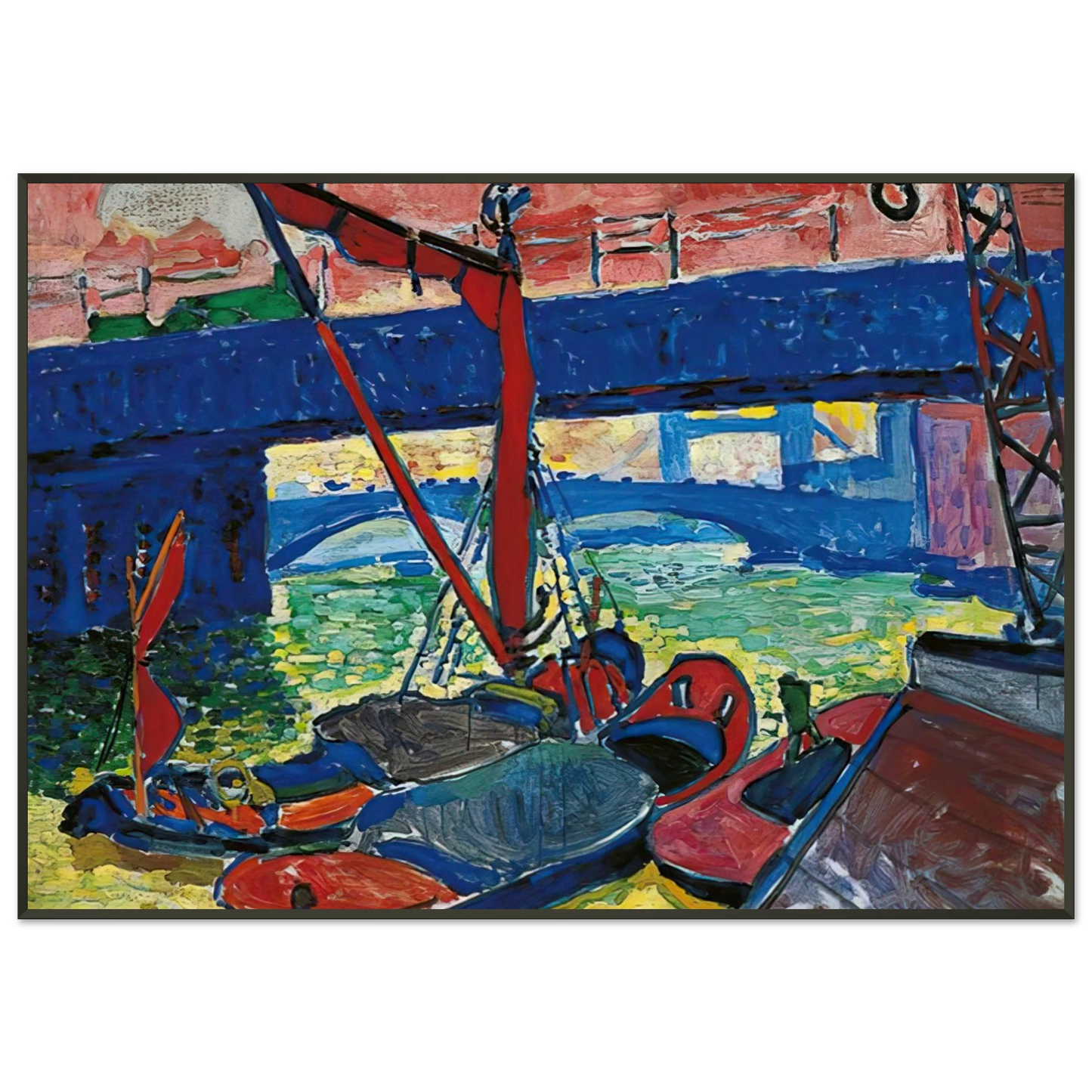 Andre Derain BARGES ON THE THAMES 1906 Framed Art Print - Aluminum Frame - 21x29.7 cm / 8x12"
