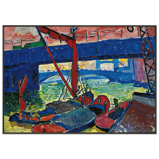 Andre Derain  BARGES ON THE THAMES 1906 Framed Art Print  - Aluminum Frame - 21x29.7 cm / 8x12"