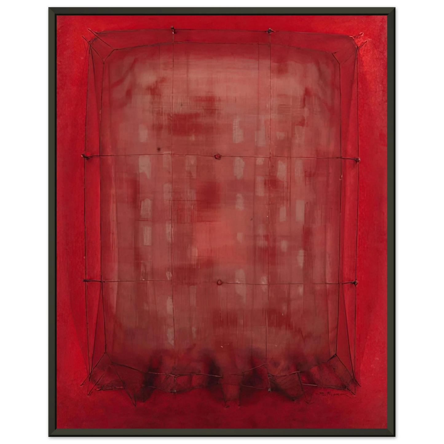 Manuel Rivera Espejo vestido de rojo Art Informel Framed Art Print - Aluminum Frame - 40x50 cm / 16x20 inches