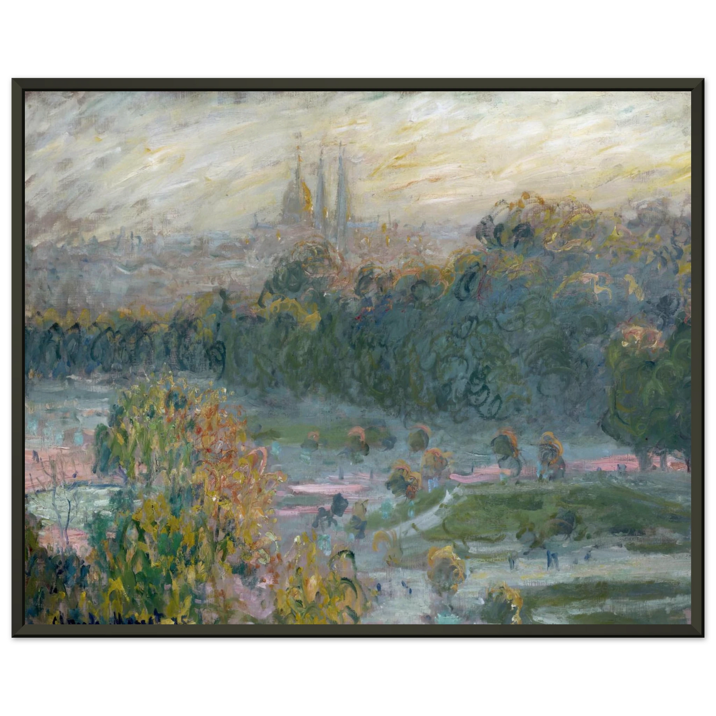 claude monet The Tuileries Study Framed Art Print - Aluminum Frame - 70x100 cm / 28x40 inches