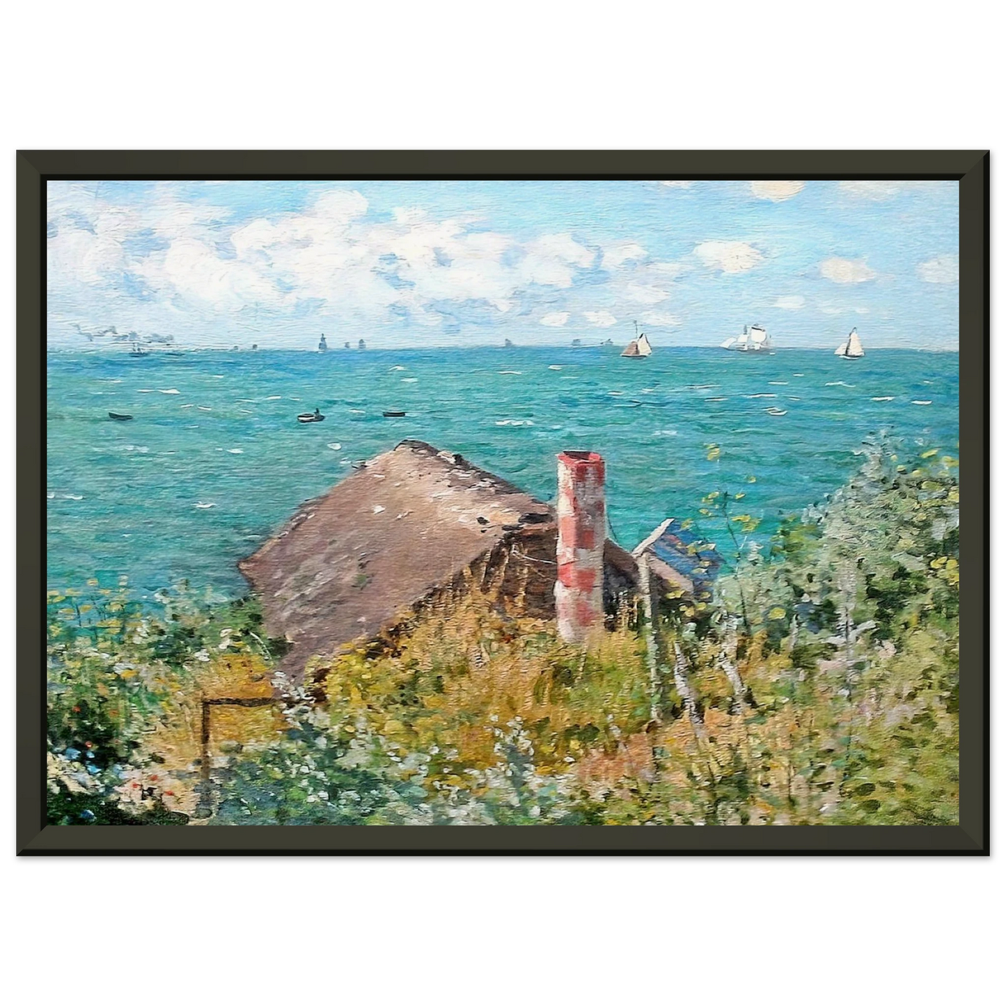 claude monet  The Cabin at SaintAdresse Framed Art Print  - Aluminum Frame - 60x80 cm / 24x32 inches