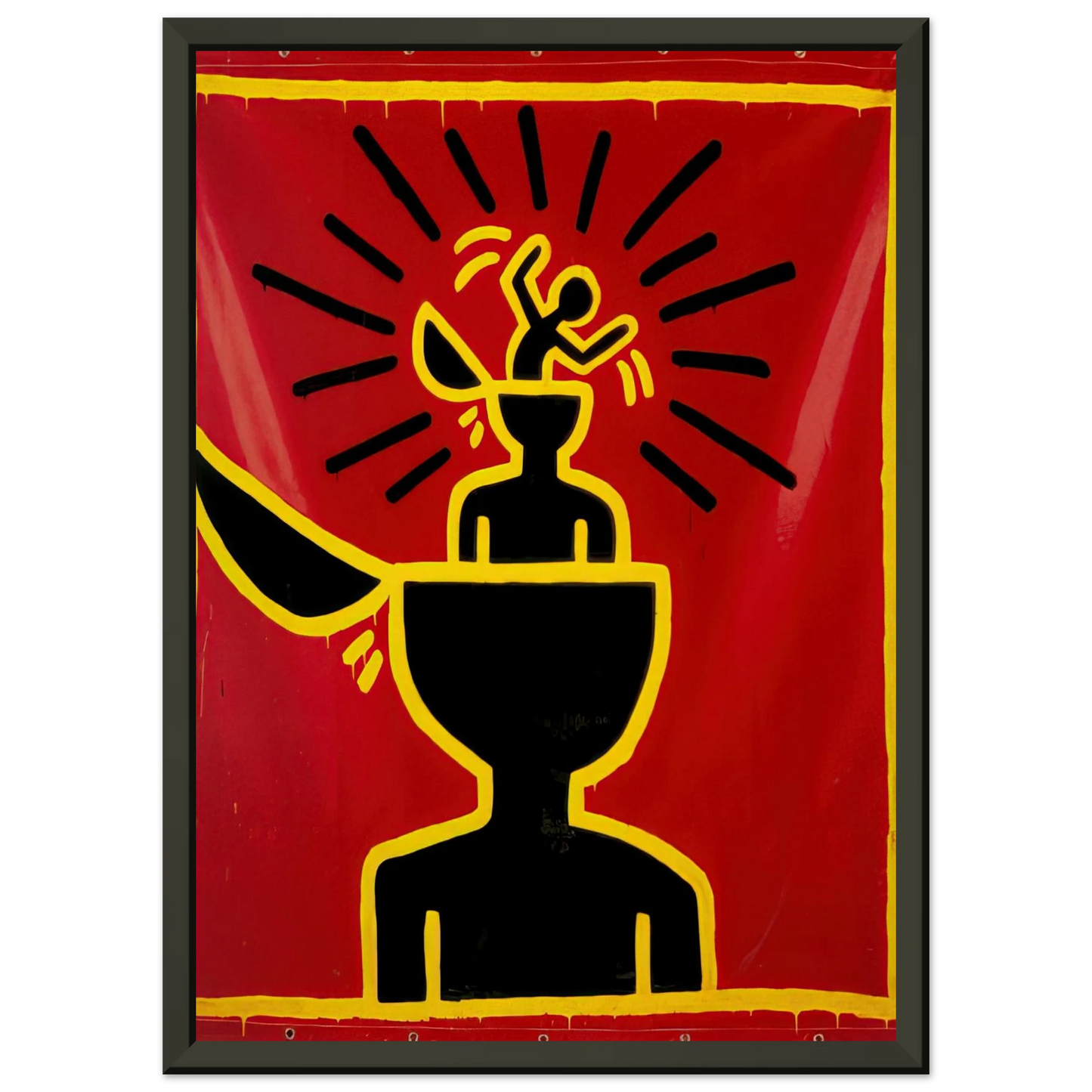 Keith Haring UNTITLED 1982 Framed Art Print - Aluminum Frame - 60x80 cm / 24x32 inches