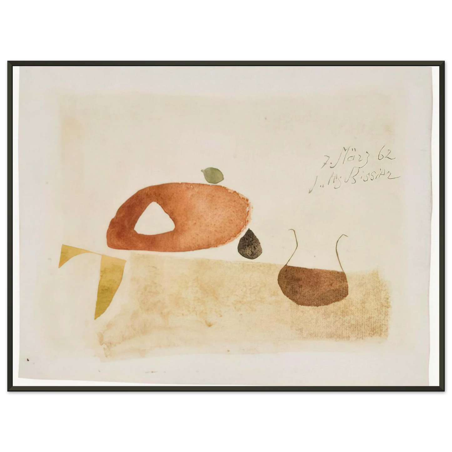 Julius Bissier Komposition 7 Marz 62 1962 Framed Art Print - Aluminum Frame - 40x50 cm / 16x20 inches