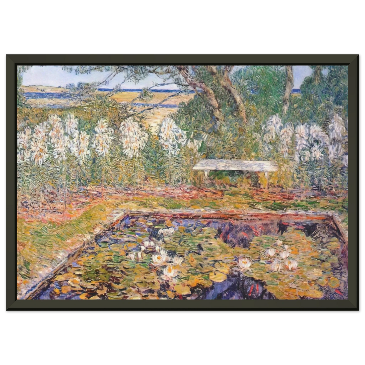 Childe Hassam A long island garden Framed Art Print - Aluminum Frame - 60x80 cm / 24x32 inches