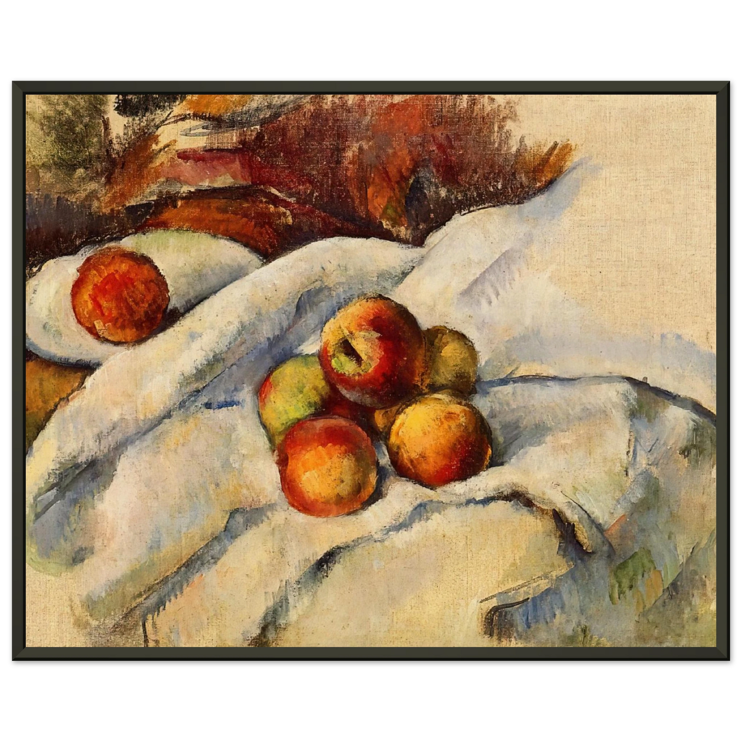Paul Cezanne Apples on a Sheet Framed Art Print - Aluminum Frame - 70x100 cm / 28x40 inches