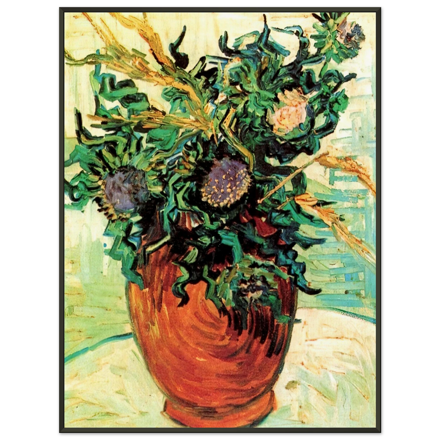 Vincent van Gogh  Still Life with Thistles Framed Art Print  - Aluminum Frame - 40x50 cm / 16x20 inches