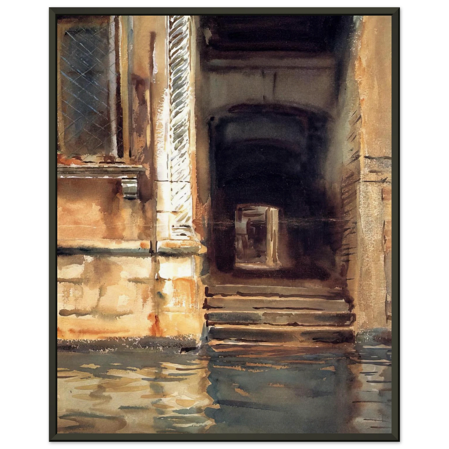 John Singer Sargent Venetian Doorway Framed Art Print - Aluminum Frame - 60x80 cm / 24x32 inches