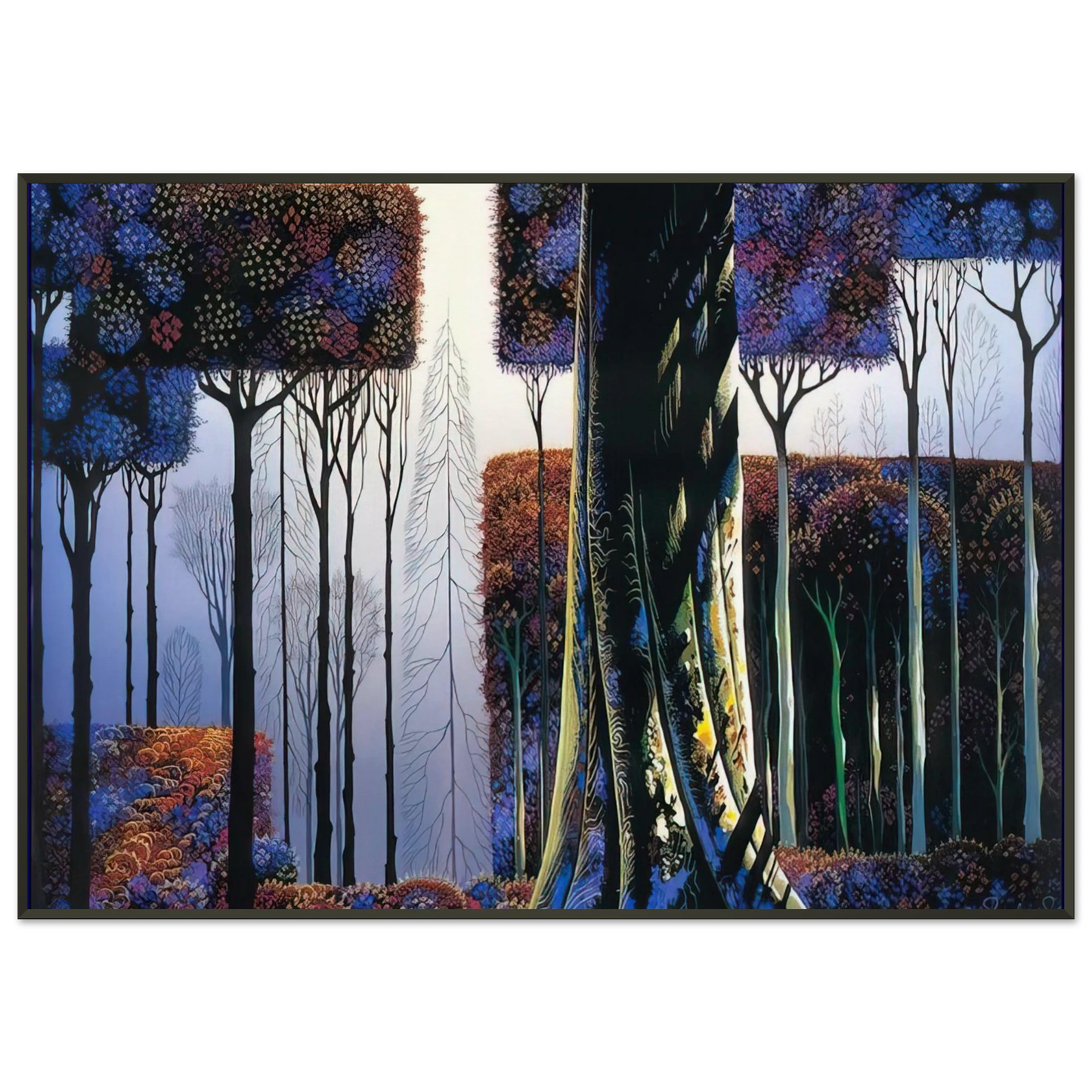 Eyvind Earle  Ancient Forest Framed Art Print  - Aluminum Frame - 21x29.7 cm / 8x12"