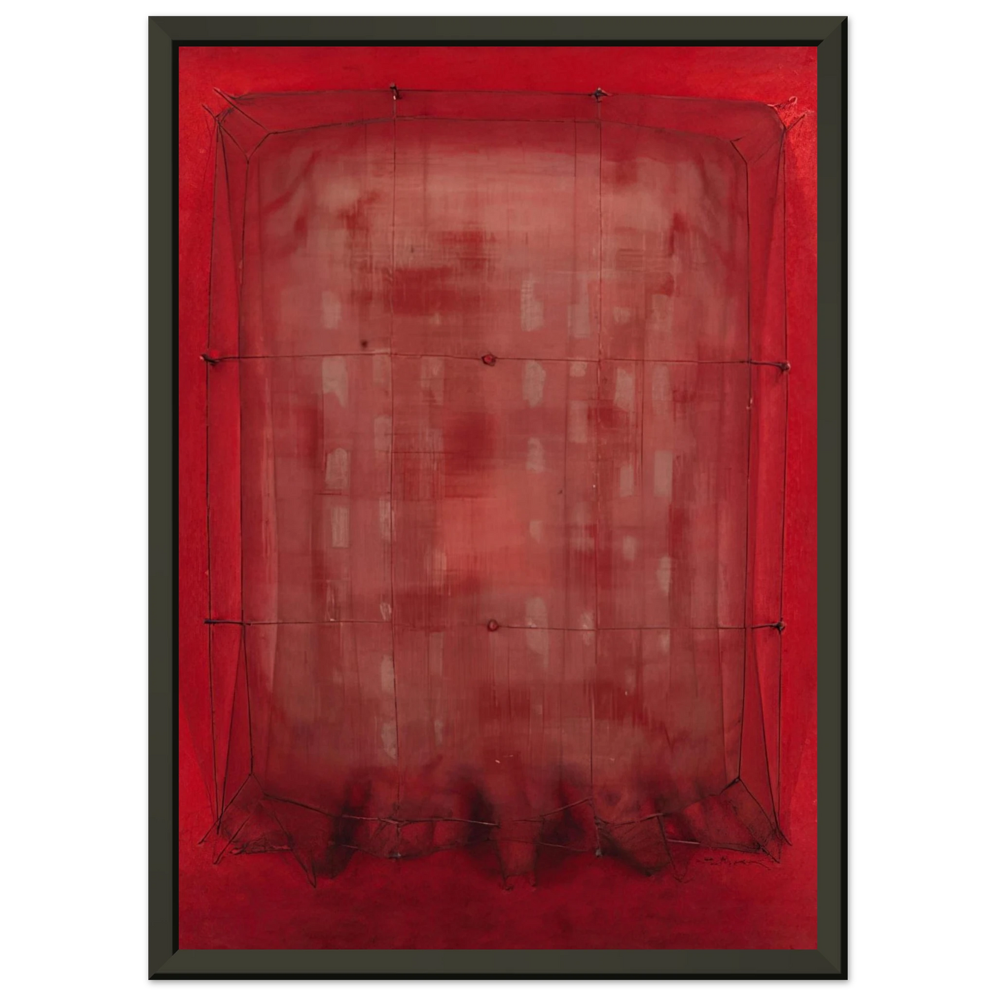 Manuel Rivera Espejo vestido de rojo Art Informel Framed Art Print - Aluminum Frame - 70x100 cm / 28x40 inches