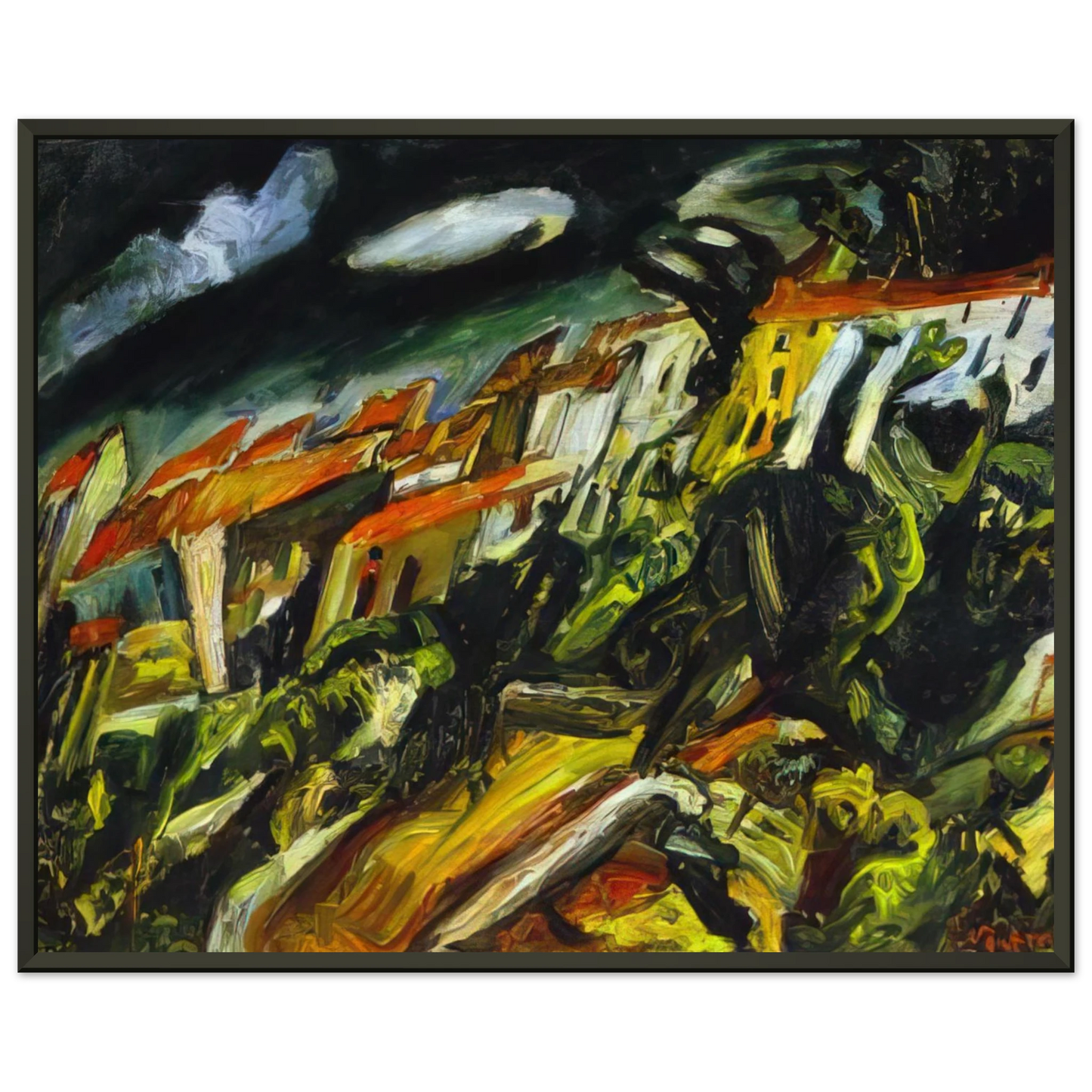 Chaim Soutine VIEW OF CERET Framed Art Print - Aluminum Frame - 70x100 cm / 28x40 inches