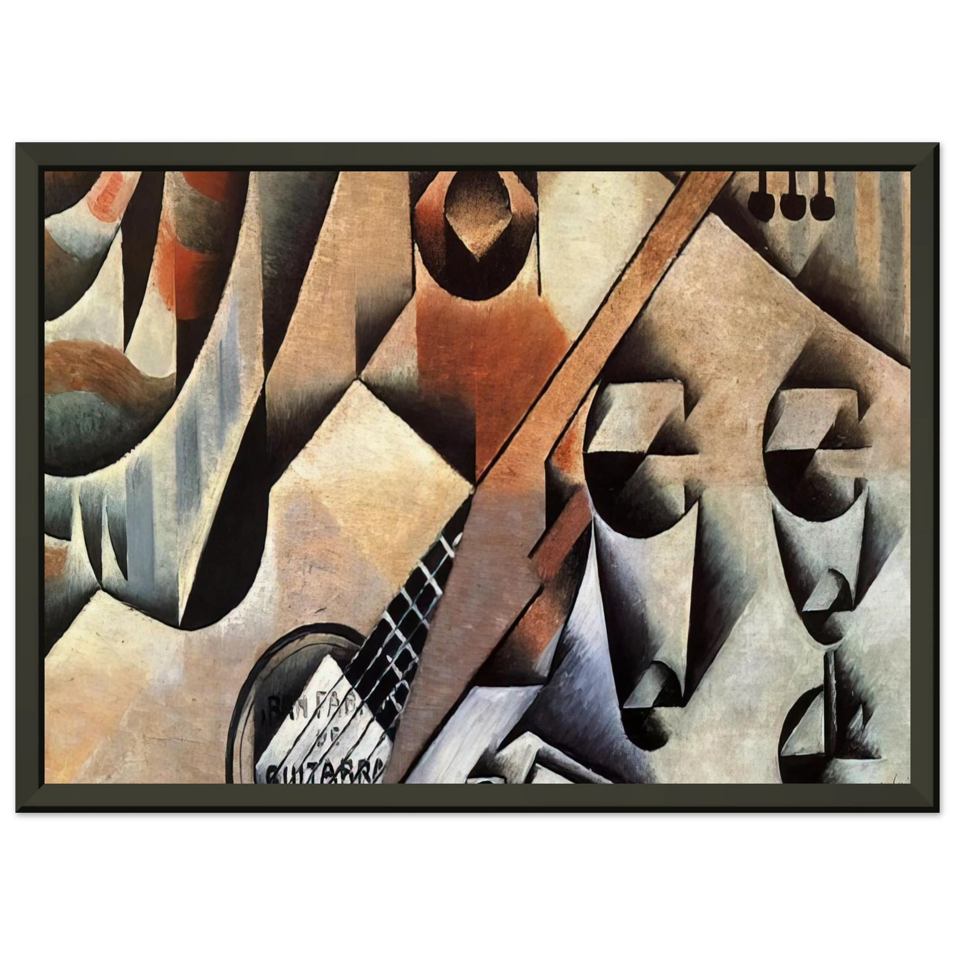 Juan Gris  GUITAR AND GLASSES BANJO AND GLASSES 1912 Framed Art Print  - Aluminum Frame - 60x80 cm / 24x32 inches