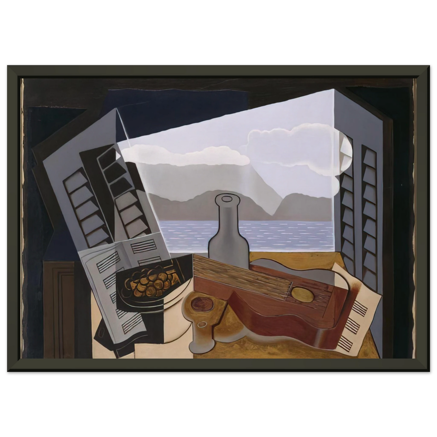 Juan Gris THE OPEN WINDOW 1921 Framed Art Print - Aluminum Frame - 70x100 cm / 28x40 inches