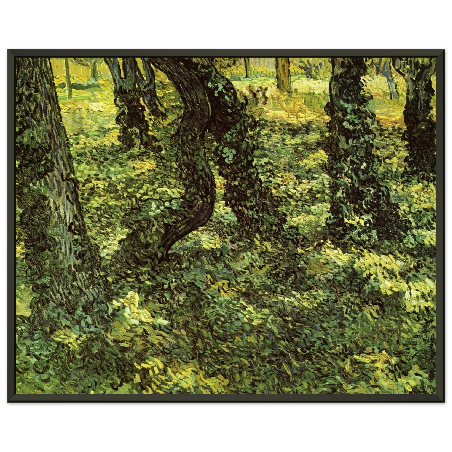 Vincent van Gogh Trunks of Trees with Ivy Framed Art Print - Aluminum Frame - 70x100 cm / 28x40 inches