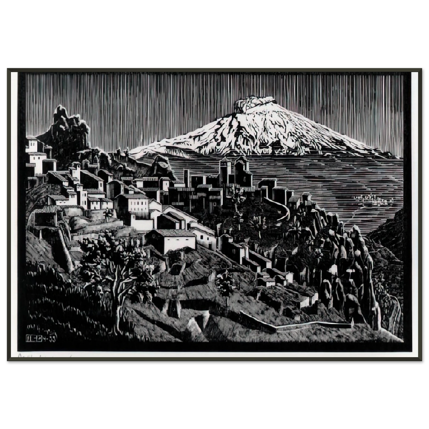 MC Escher  ESCHER 17 Framed Art Print  - Aluminum Frame - 21x29.7 cm / 8x12"