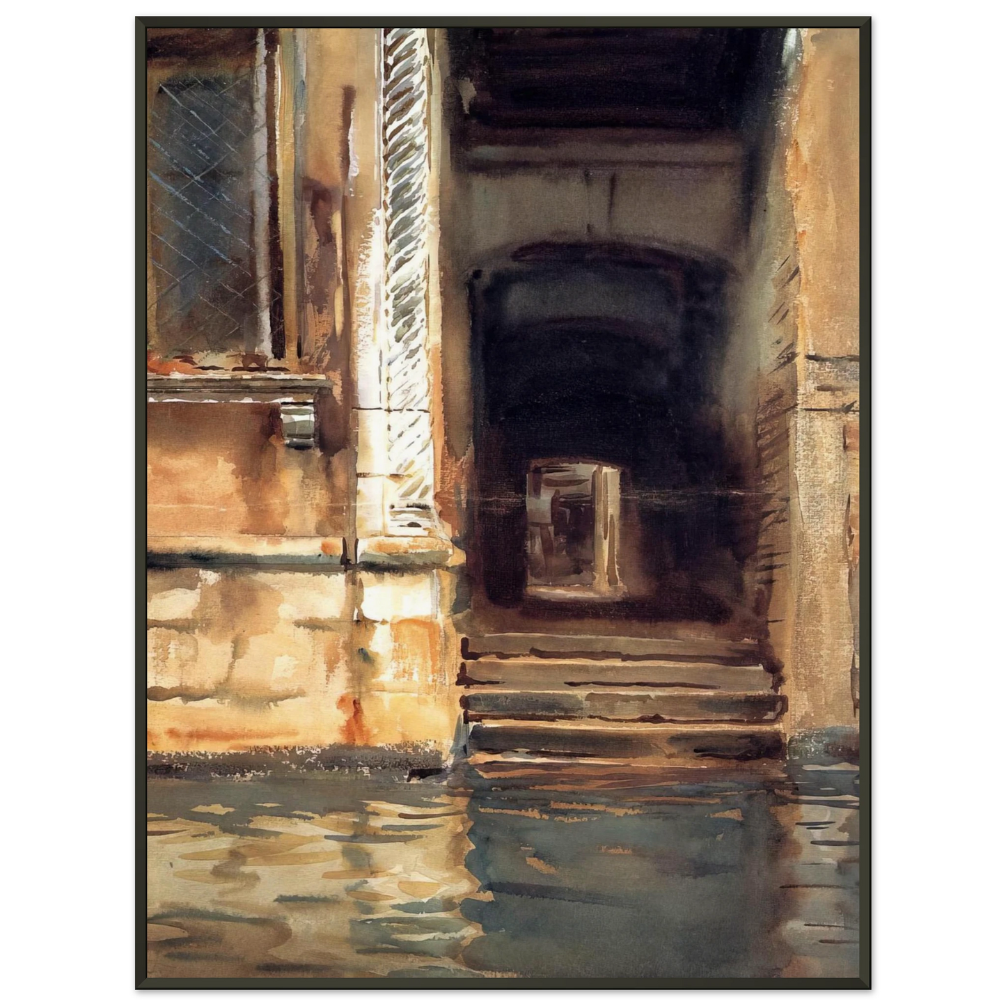 John Singer Sargent Venetian Doorway Framed Art Print - Aluminum Frame - 40x50 cm / 16x20 inches