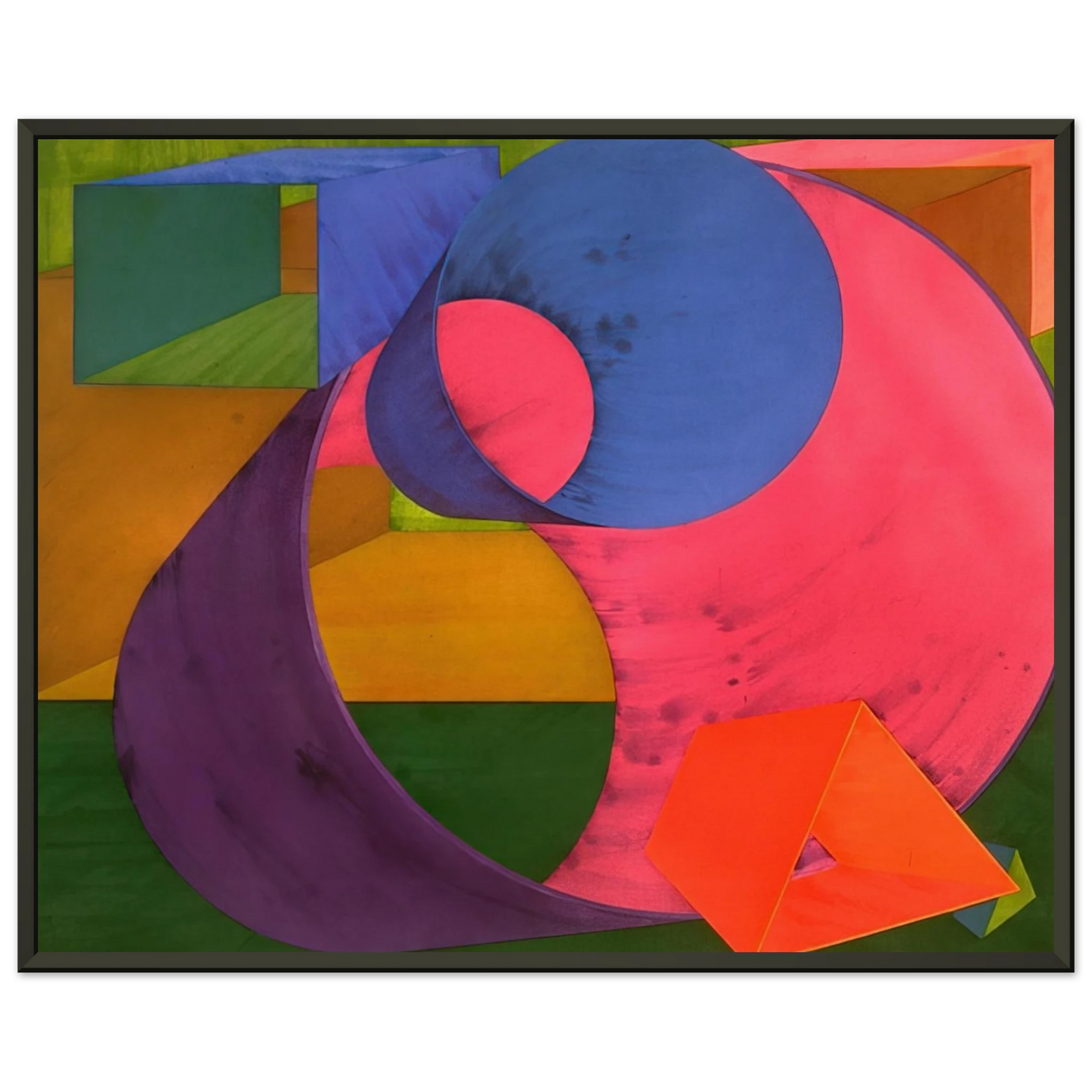 Al Held Indigo Framed Art Print - Aluminum Frame - 60x80 cm / 24x32 inches