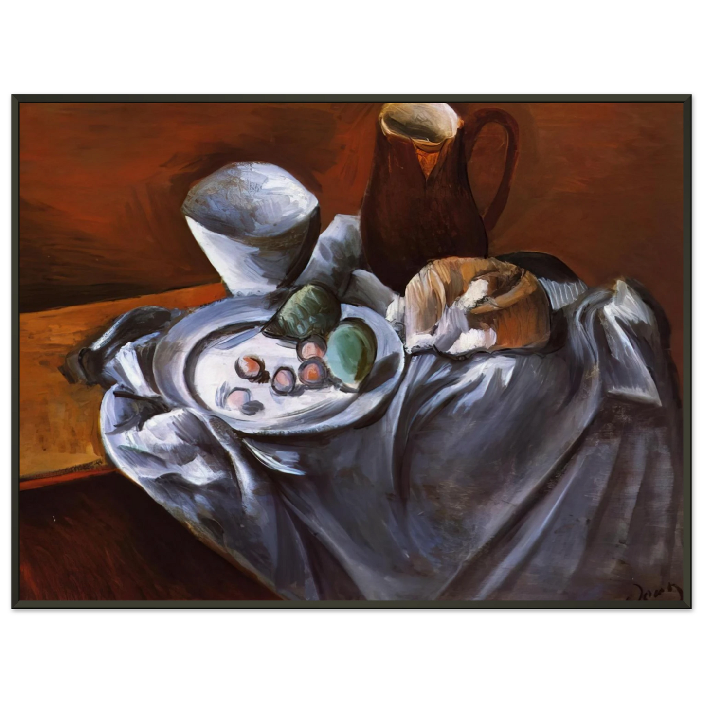 Andre Derain STILL LIFE WITH PEARS AND INDIAN BOWL Framed Art Print - Aluminum Frame - 40x50 cm / 16x20 inches