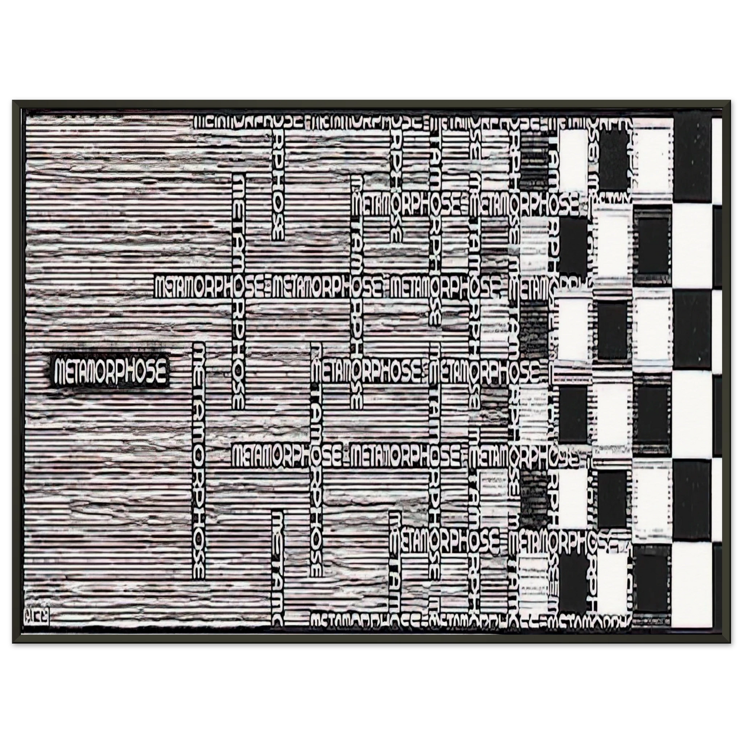 MC Escher  METAMORPHOSIS II EXCERPT 1 Framed Art Print  - Aluminum Frame - 40x50 cm / 16x20 inches