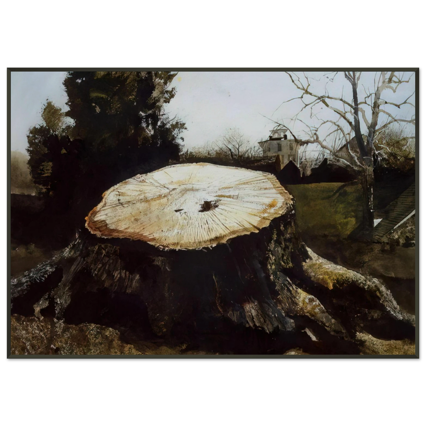 Andrew Wyeth THE BIG OAK Framed Art Print - Aluminum Frame - 21x29.7 cm / 8x12"