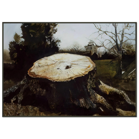 Andrew Wyeth  THE BIG OAK Framed Art Print  - Aluminum Frame - 21x29.7 cm / 8x12"