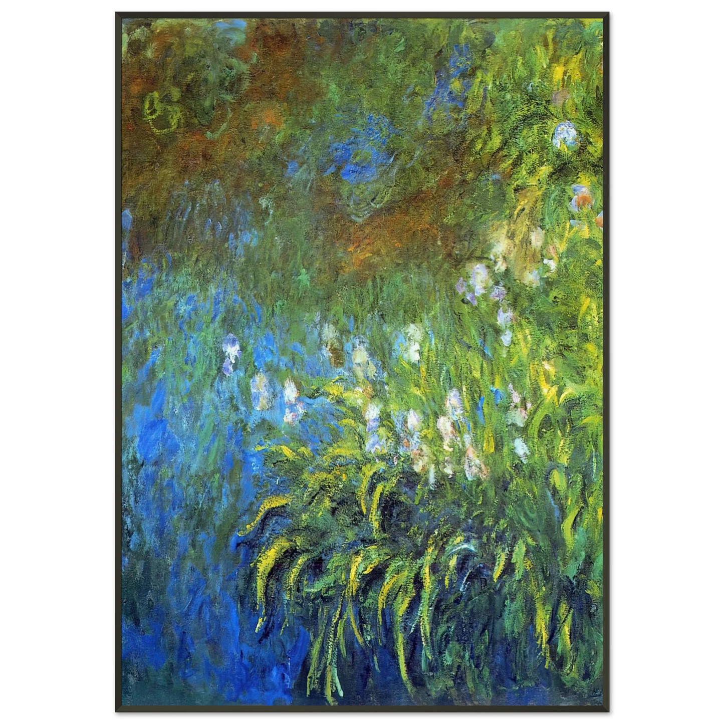 claude monet Iris at the SeaRose Pond Framed Art Print - Aluminum Frame - 21x29.7 cm / 8x12"