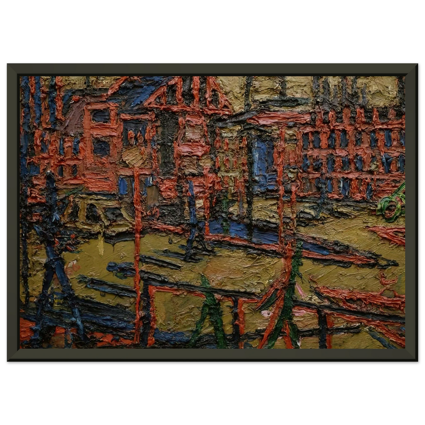 Frank Auerbach BEHIND CAMDEN TOWN STATION SUMMER EVENING Framed Art Print - Aluminum Frame - 60x80 cm / 24x32 inches