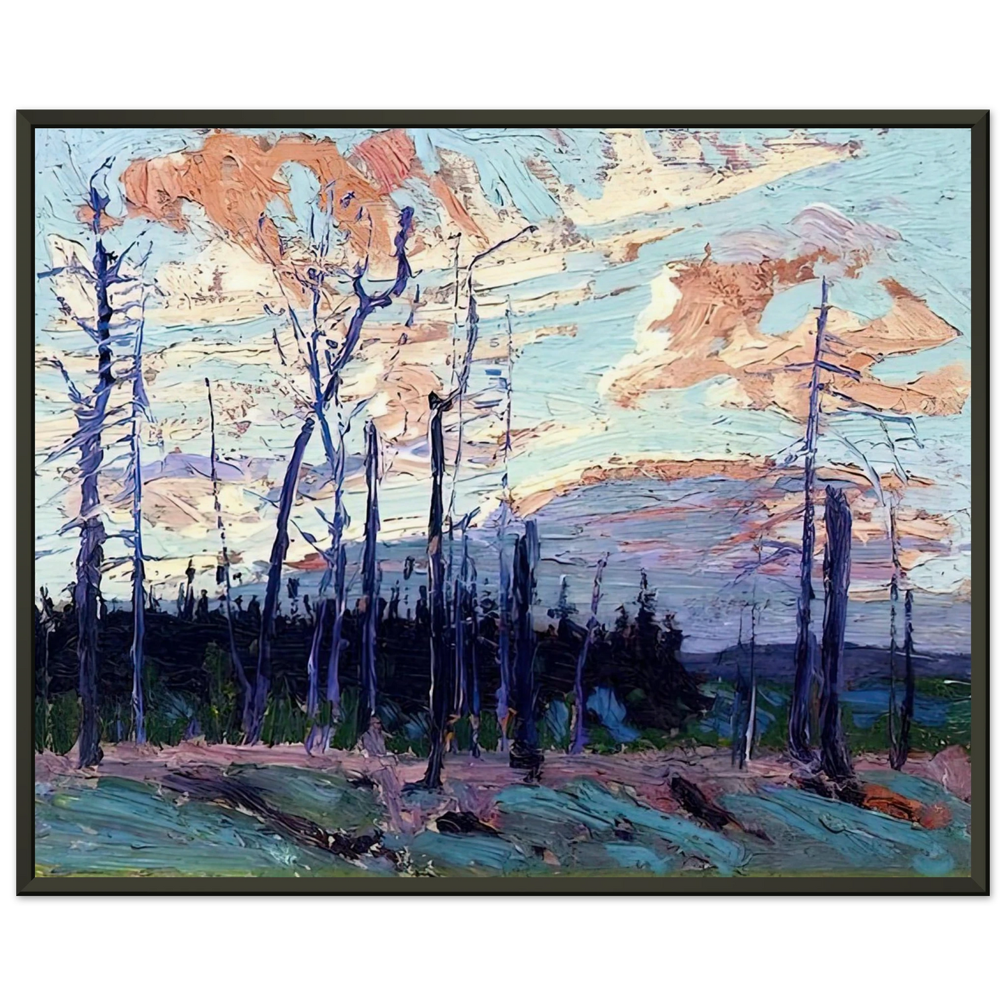 Tom Thomson BURNT LAND AT SUNSET 1915 Framed Art Print - Aluminum Frame - 60x80 cm / 24x32 inches