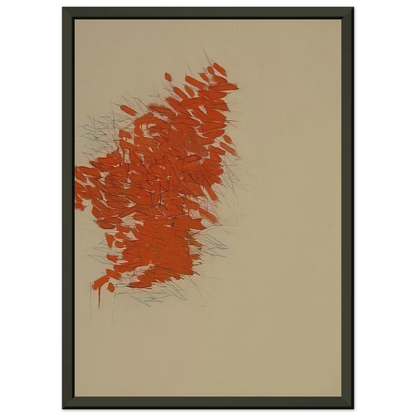 Robert Goodnough Orange 1973 Framed Art Print - Aluminum Frame - 40x50 cm / 16x20 inches