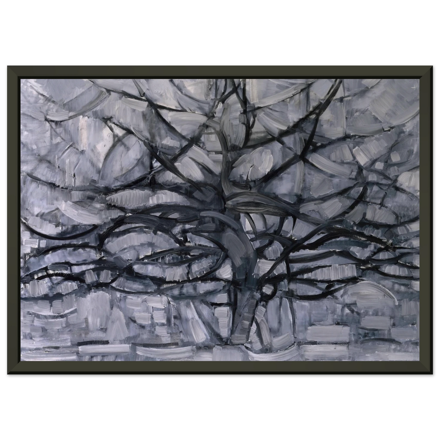 Piet Mondrian The Gray Tree Framed Art Print - Aluminum Frame - 60x80 cm / 24x32 inches