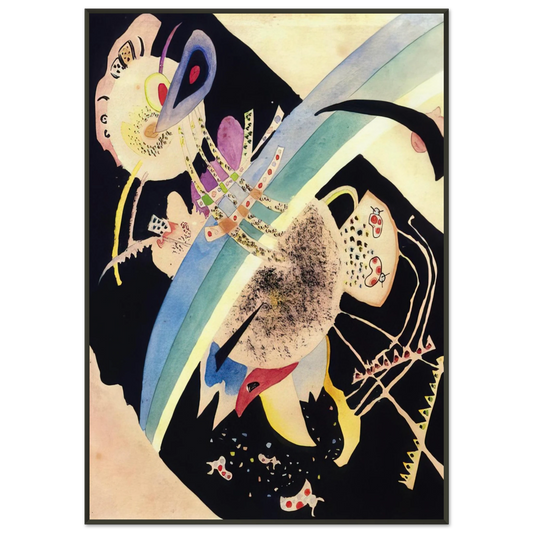 Wassily Kandinsky  STUDY FOR CIRCLES ON BLACK 1921 Framed Art Print  - Aluminum Frame - 21x29.7 cm / 8x12"