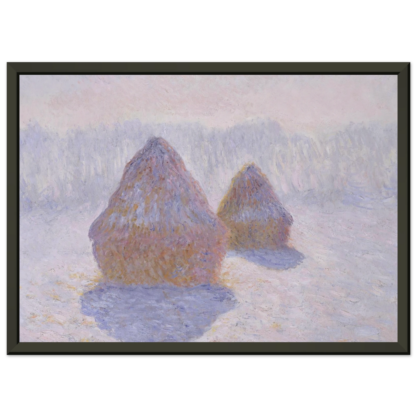claude monet Haystacks Effect of Snow and Sun Framed Art Print - Aluminum Frame - 60x80 cm / 24x32 inches