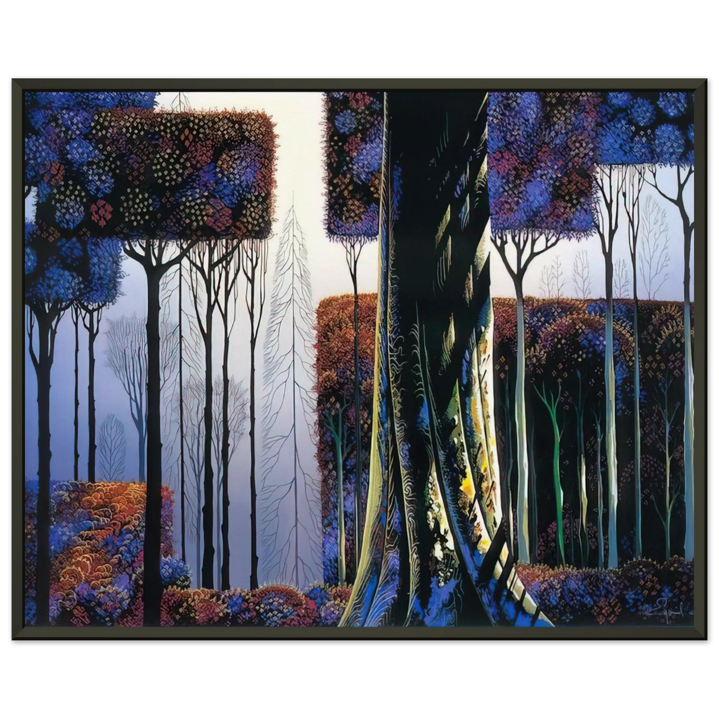 Eyvind Earle  Ancient Forest Framed Art Print  - Aluminum Frame - 70x100 cm / 28x40 inches