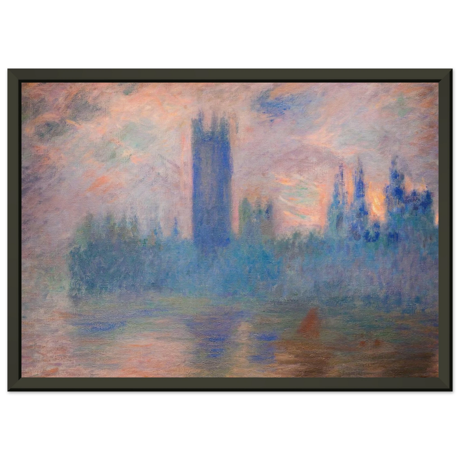 claude monet  Houses of Parliament Westminster Framed Art Print  - Aluminum Frame - 60x80 cm / 24x32 inches