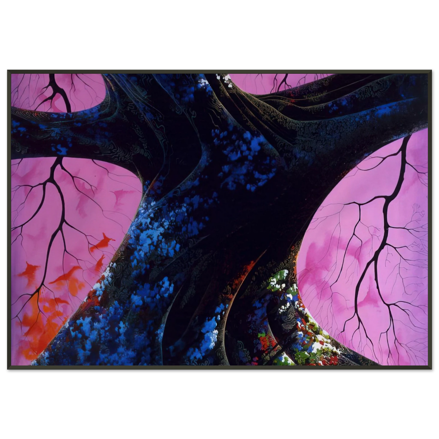Eyvind Earle  Giant Oak Framed Art Print  - Aluminum Frame - 21x29.7 cm / 8x12"