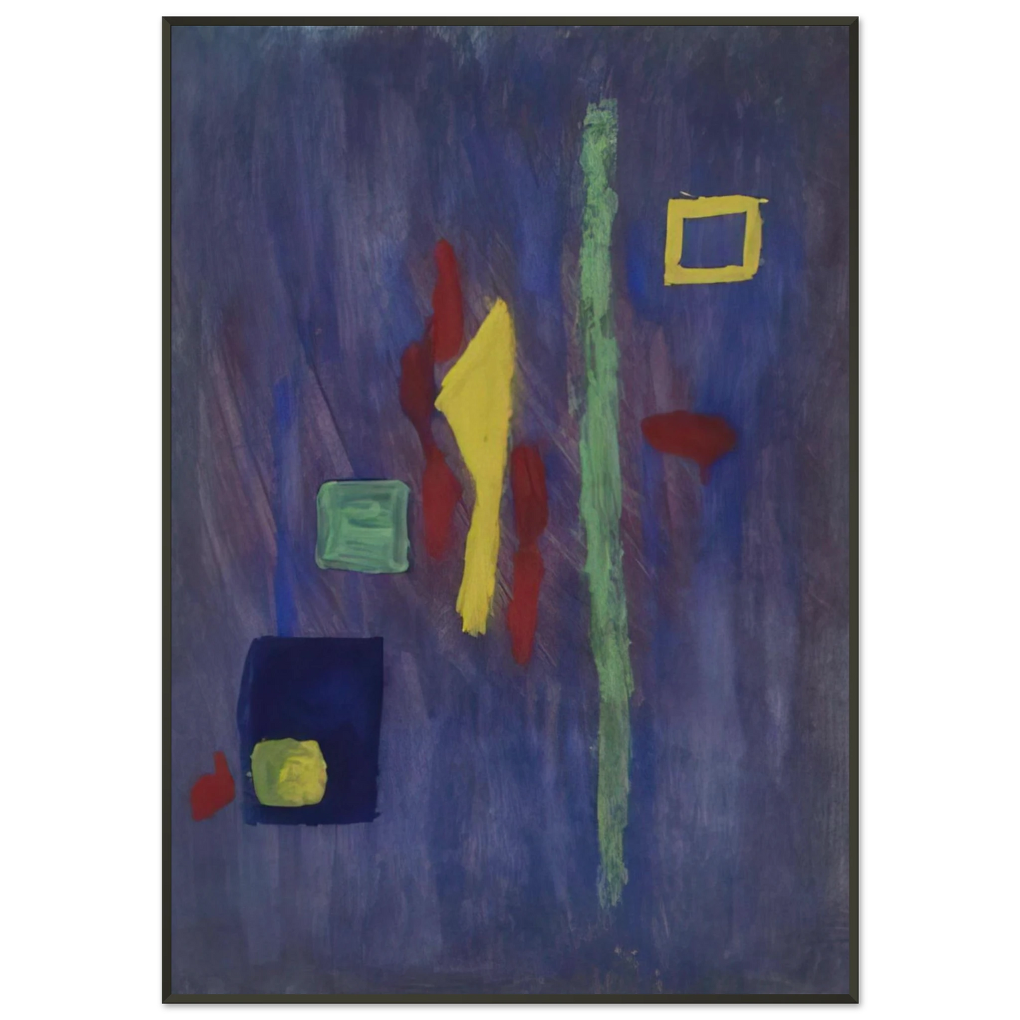 Barnett Newman Untitled Red Yellow and Green Forms on a Purple Ground Framed Art Print - Aluminum Frame - 21x29.7 cm / 8x12"