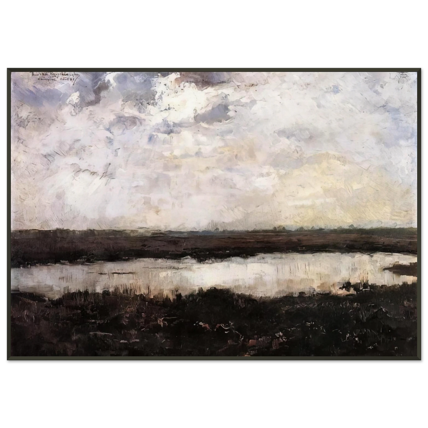 Theo van Rysselberghe A POND IN CAMPINE 1884 Framed Art Print - Aluminum Frame - 21x29.7 cm / 8x12"